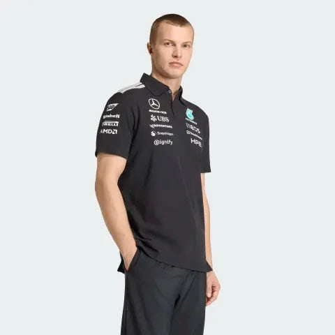 Mercedes AMG | Men's Polo Shirt with Waffle Construction & Breathable Fit | Perfect for F1 Fans 4