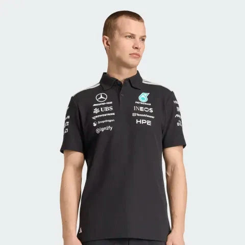 Mercedes AMG | Men's Polo Shirt with Waffle Construction & Breathable Fit | Perfect for F1 Fans 5