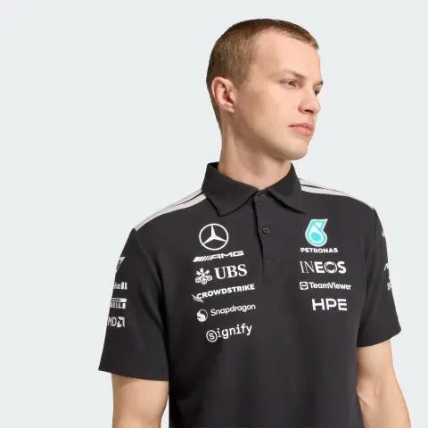 Mercedes AMG | Men's Polo Shirt with Waffle Construction & Breathable Fit | Perfect for F1 Fans 7